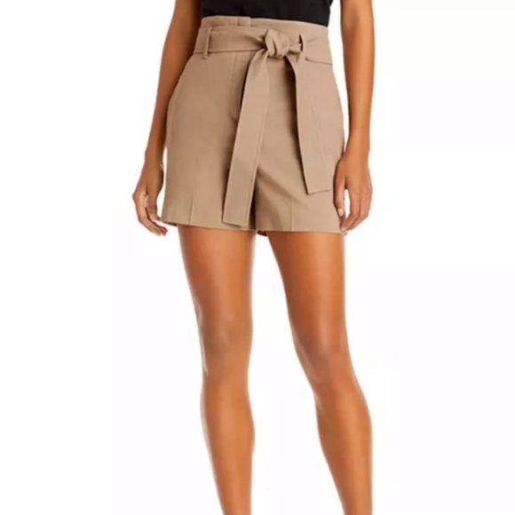 NWT THEORY Belted Linen Blend Shorts - Picture 9 of 9